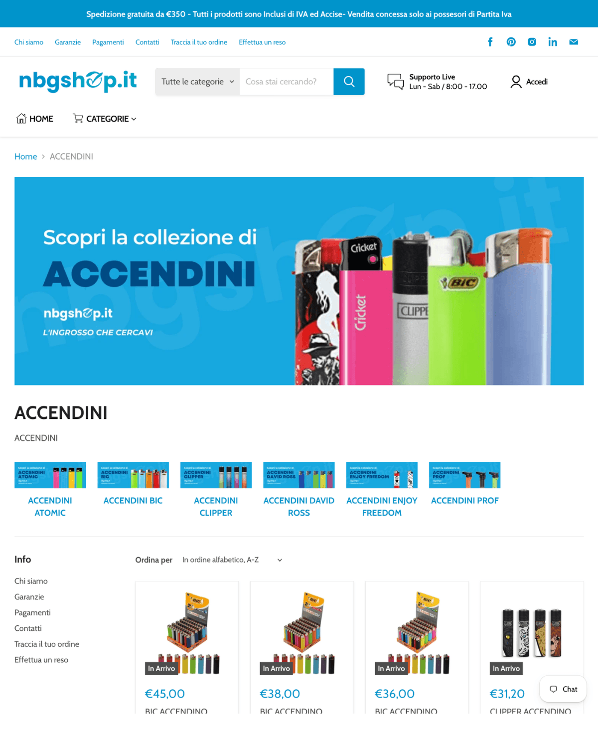homepage sito web