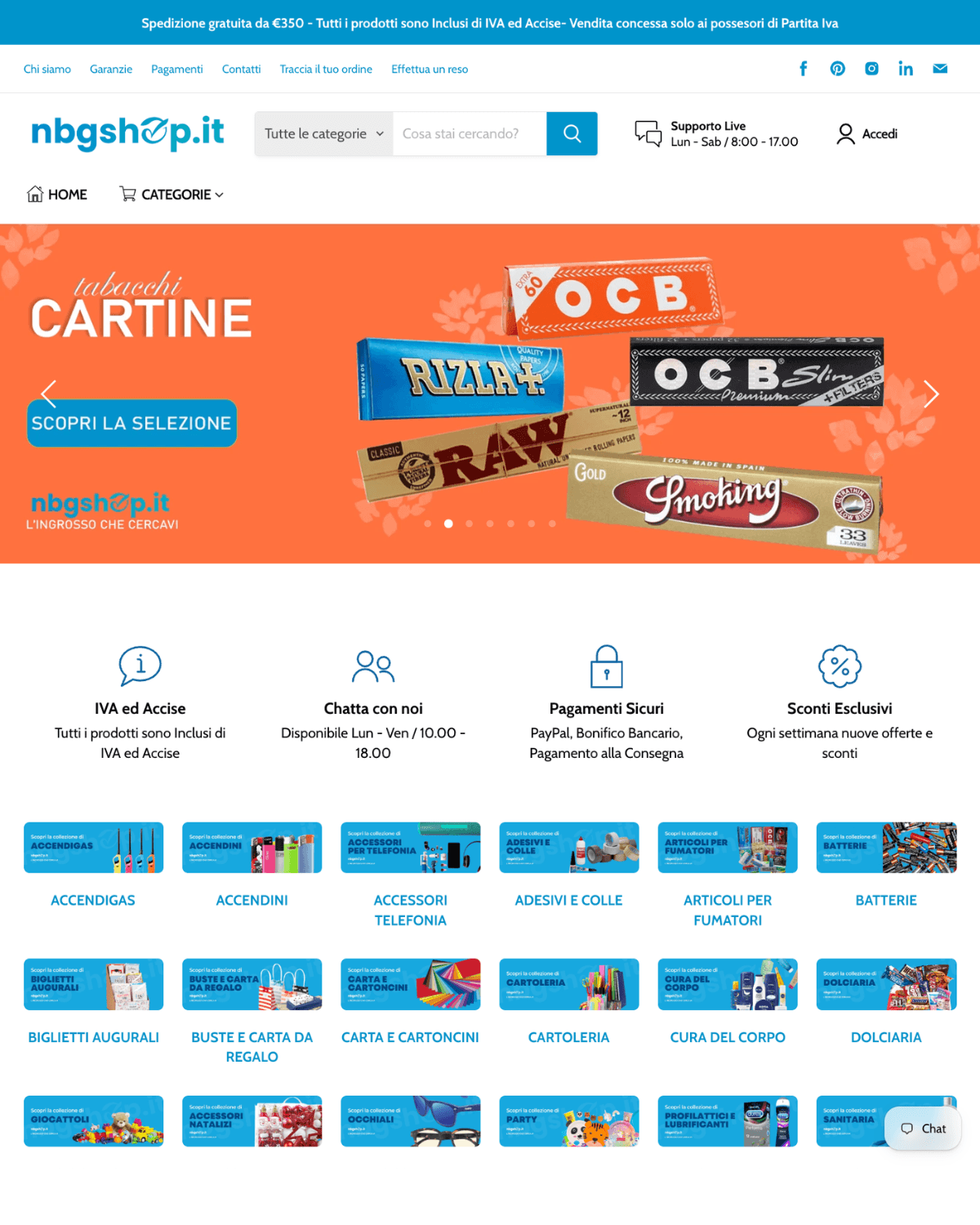 homepage sito web