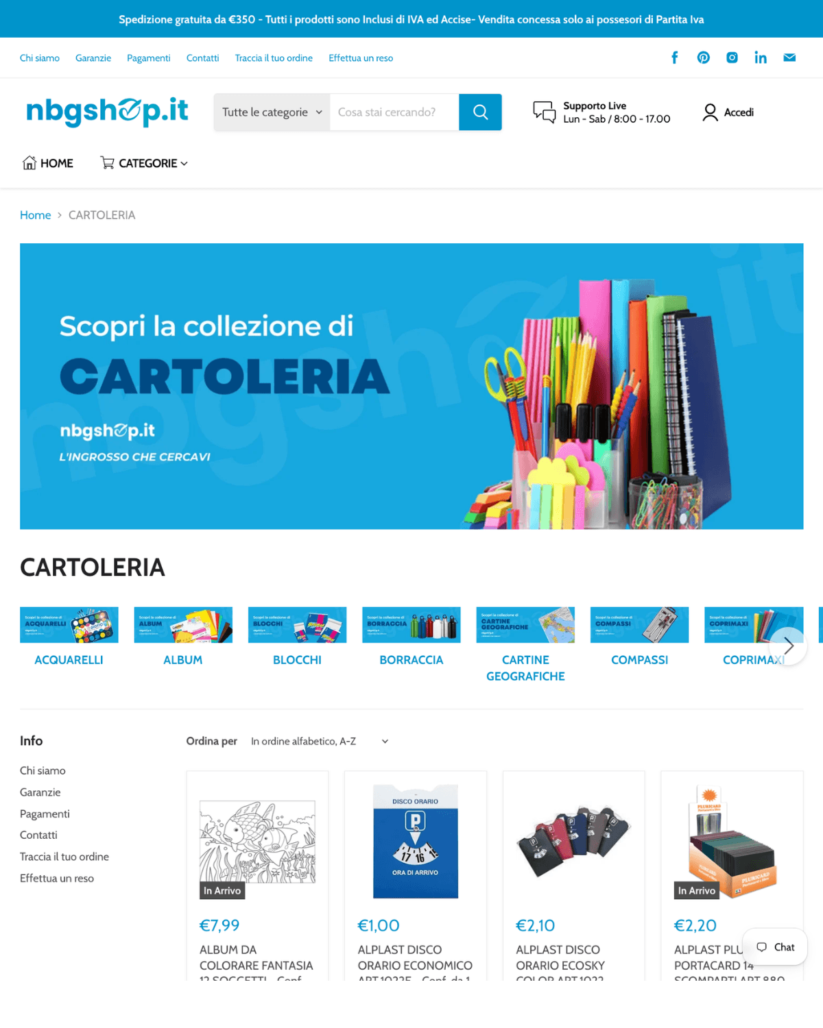 homepage sito web